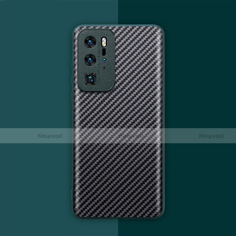 Luxury Carbon Fiber Twill Soft Case Cover for Huawei P40 Pro Cyan