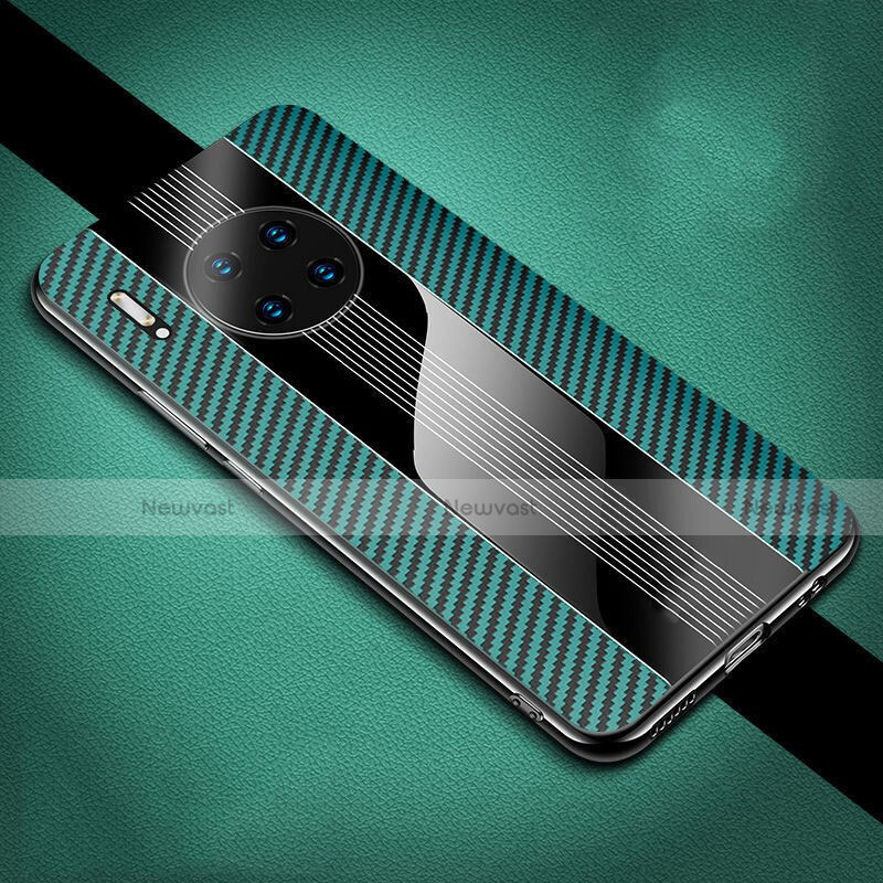 Luxury Carbon Fiber Twill Soft Case T01 for Huawei Mate 30E Pro 5G Green