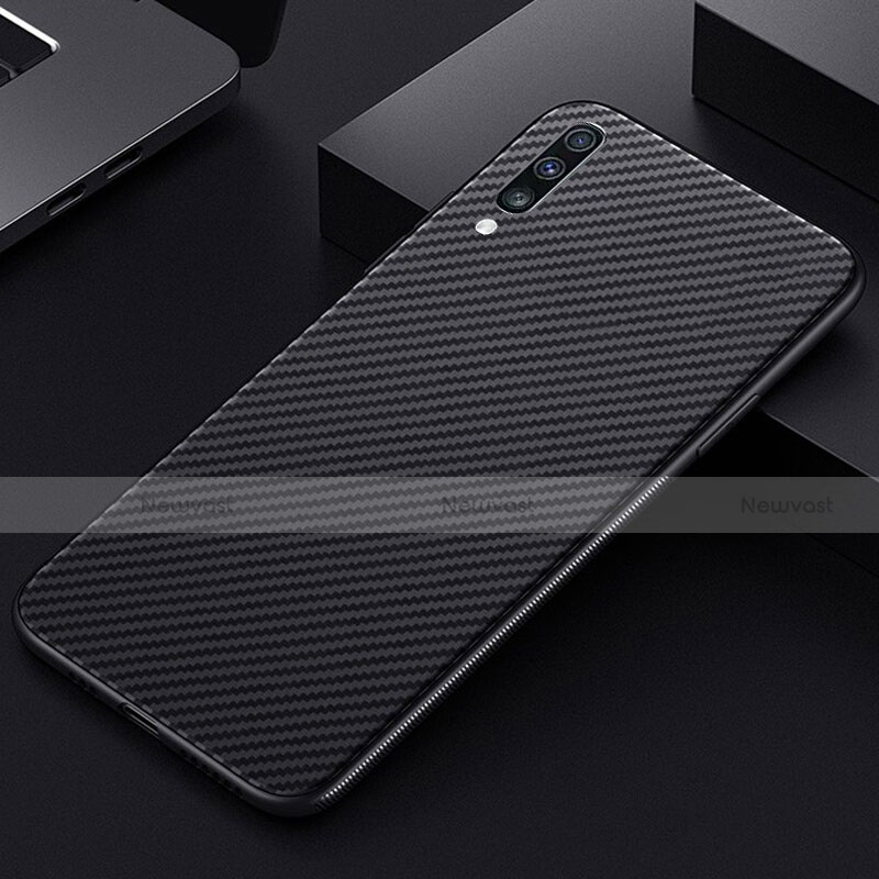 Luxury Carbon Fiber Twill Soft Case T01 for Samsung Galaxy A70 Black