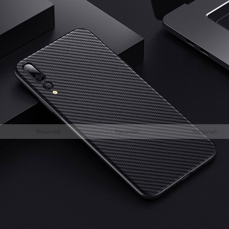 Luxury Carbon Fiber Twill Soft Case T02 for Huawei P20 Pro Black