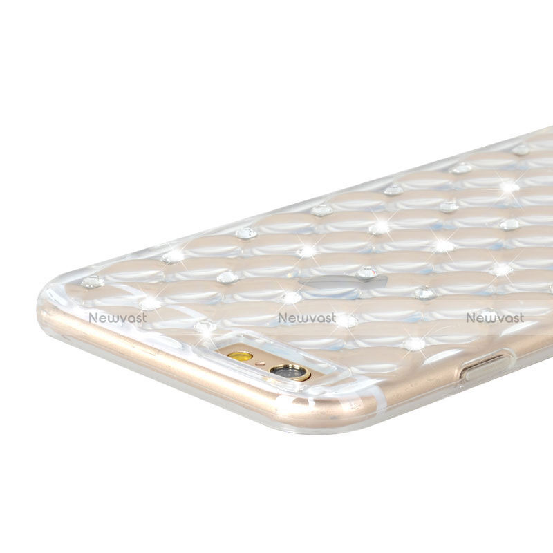 Luxury Diamond Bling Transparent Soft Cover for Apple iPhone 6 Plus Clear