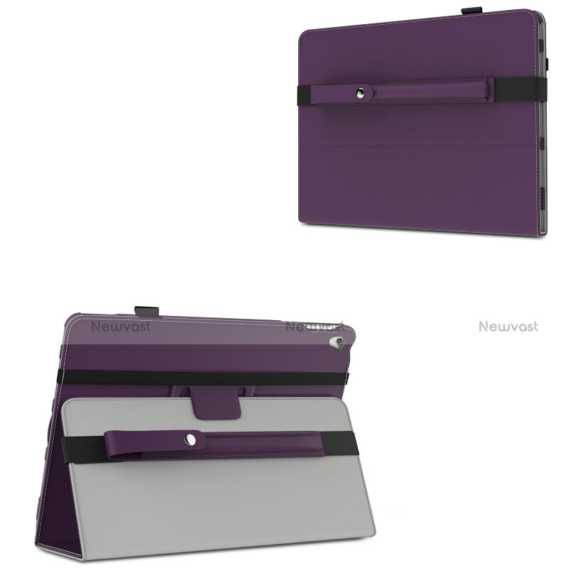 Luxury Leather Holder Elastic Detachable Cover for Apple Pencil Apple New iPad 9.7 (2017) Purple