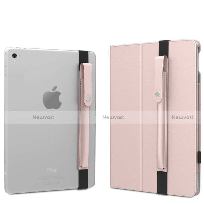 Luxury Leather Holder Elastic Detachable Cover for Apple Pencil Apple New iPad 9.7 (2017) Rose Gold