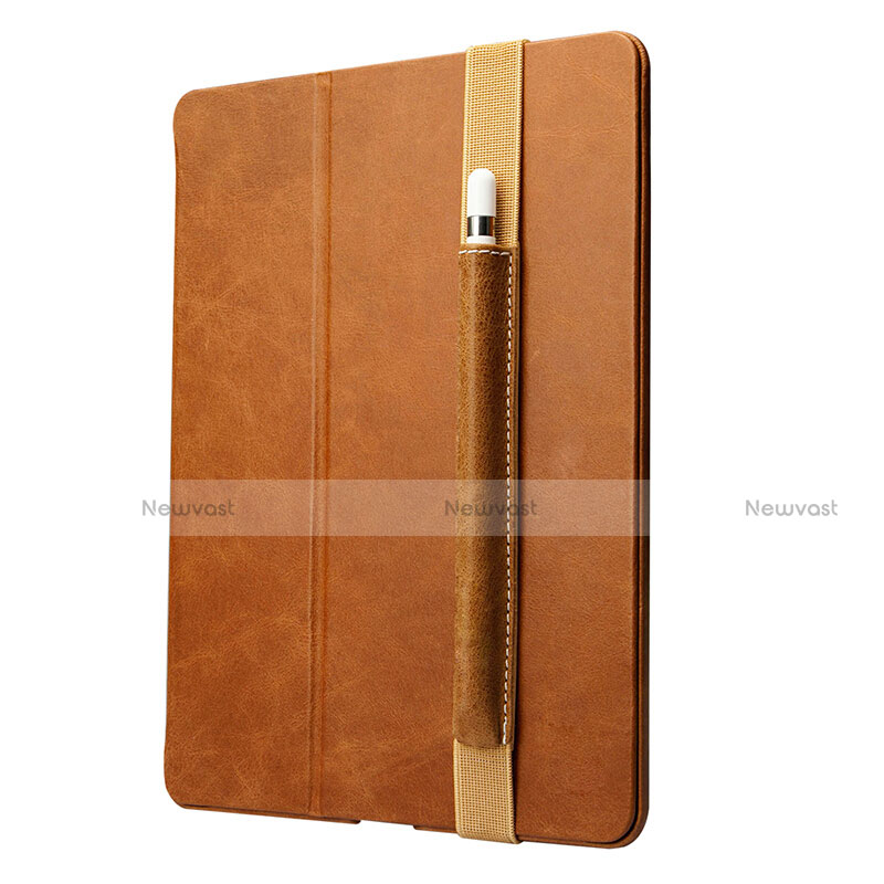 Luxury Leather Holder Elastic Detachable Cover P01 for Apple Pencil Apple iPad Pro 12.9 (2017) Brown