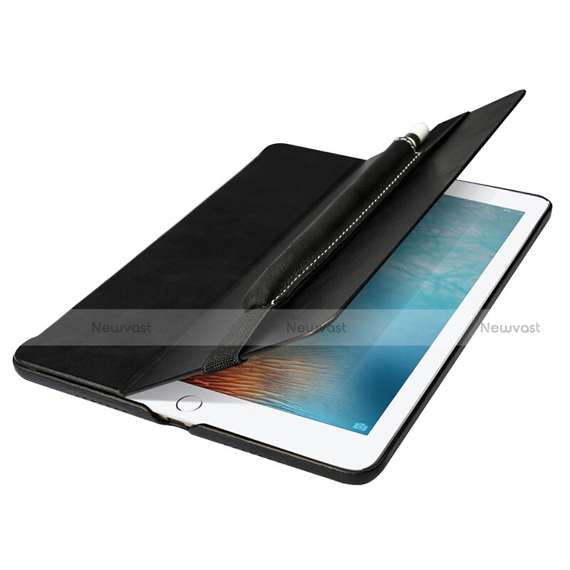 Luxury Leather Holder Elastic Detachable Cover P01 for Apple Pencil Apple New iPad 9.7 (2017) Black