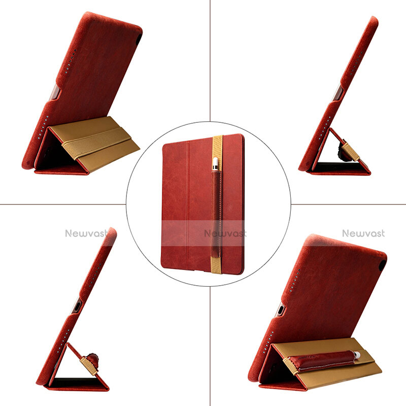 Luxury Leather Holder Elastic Detachable Cover P01 for Apple Pencil Apple New iPad 9.7 (2017) Red