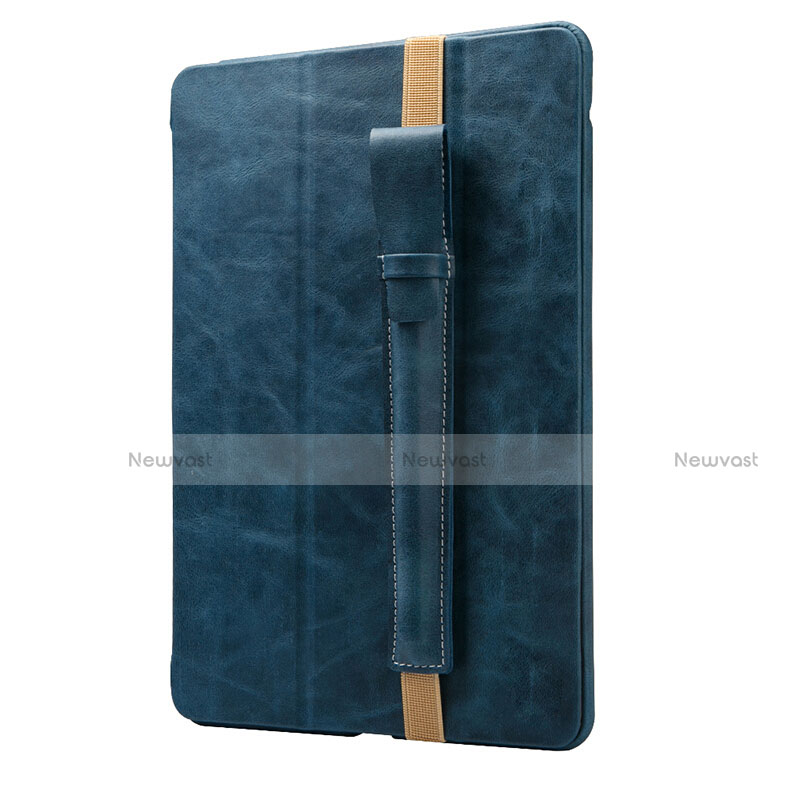 Luxury Leather Holder Elastic Detachable Cover P02 for Apple Pencil Apple New iPad 9.7 (2018) Blue