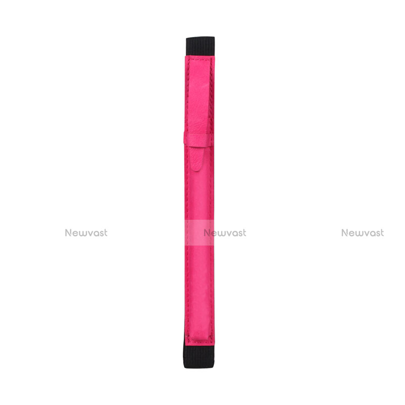 Luxury Leather Holder Elastic Detachable Cover P03 for Apple Pencil Apple iPad Pro 12.9 Hot Pink