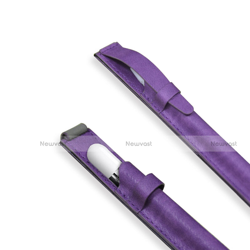 Luxury Leather Holder Elastic Detachable Cover P03 for Apple Pencil Apple iPad Pro 12.9 Purple