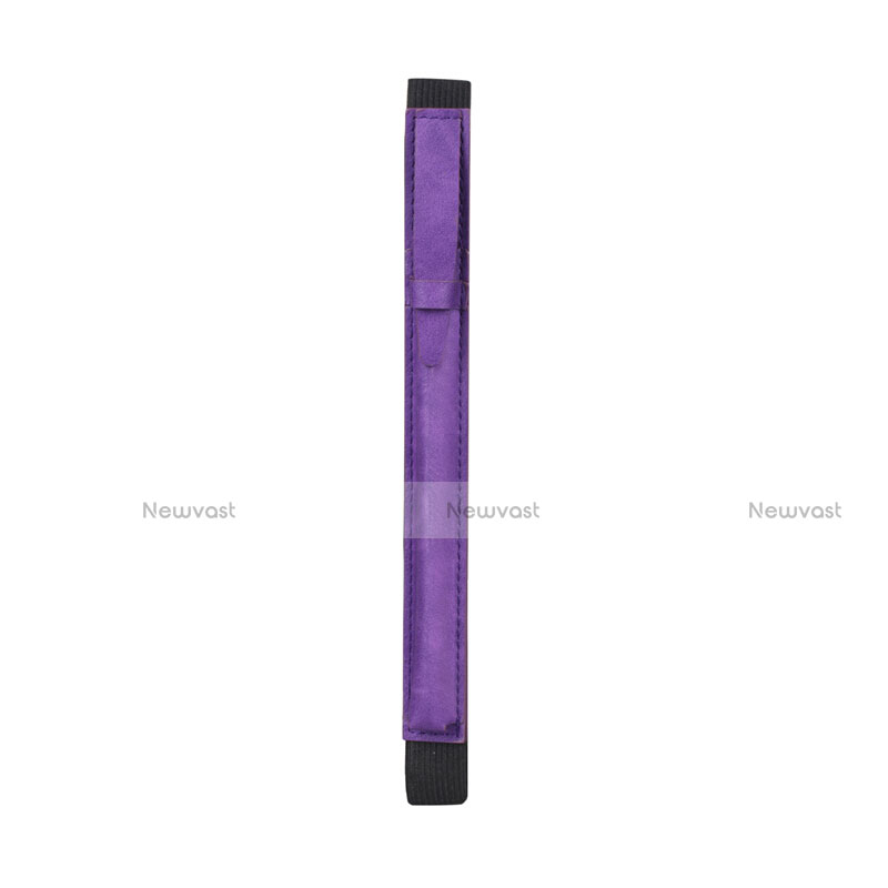 Luxury Leather Holder Elastic Detachable Cover P03 for Apple Pencil Apple iPad Pro 9.7 Purple