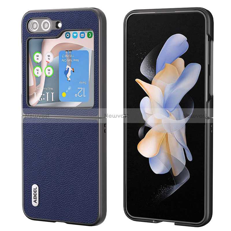 Luxury Leather Matte Finish and Plastic Back Cover Case AD4 for Samsung Galaxy Z Flip5 5G