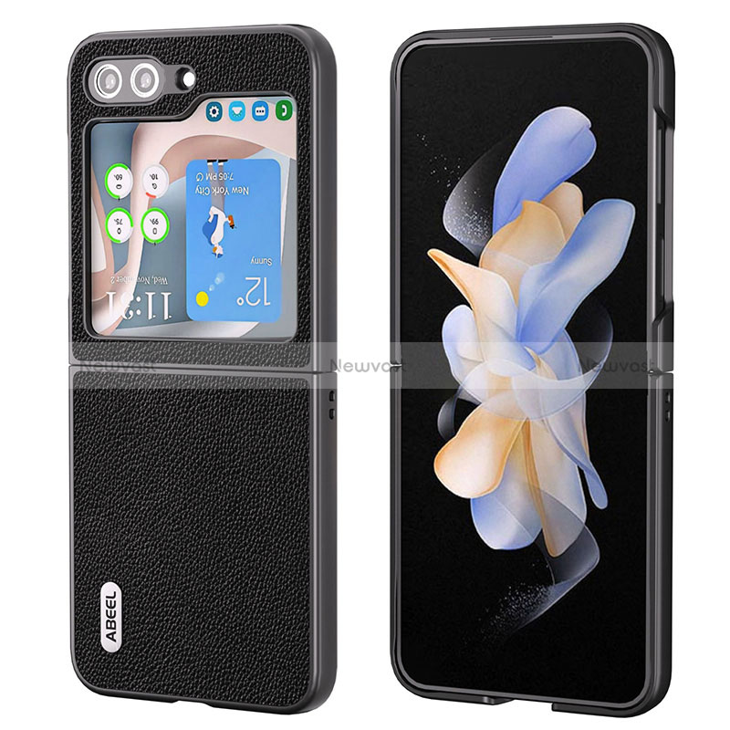 Luxury Leather Matte Finish and Plastic Back Cover Case AD4 for Samsung Galaxy Z Flip5 5G