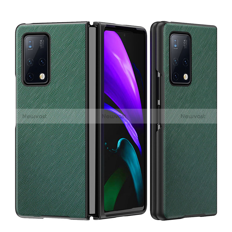 Luxury Leather Matte Finish and Plastic Back Cover Case B01H for Huawei Mate X2 Green