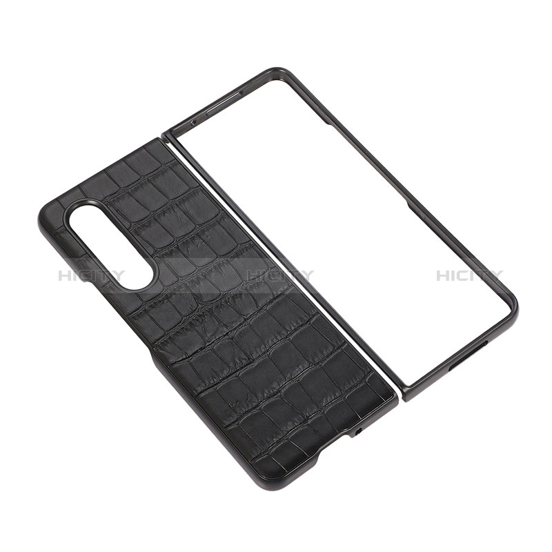 Luxury Leather Matte Finish and Plastic Back Cover Case B02 for Samsung Galaxy Z Fold4 5G