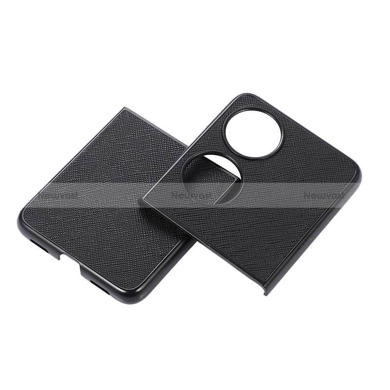 Luxury Leather Matte Finish and Plastic Back Cover Case B03H for Huawei P60 Pocket