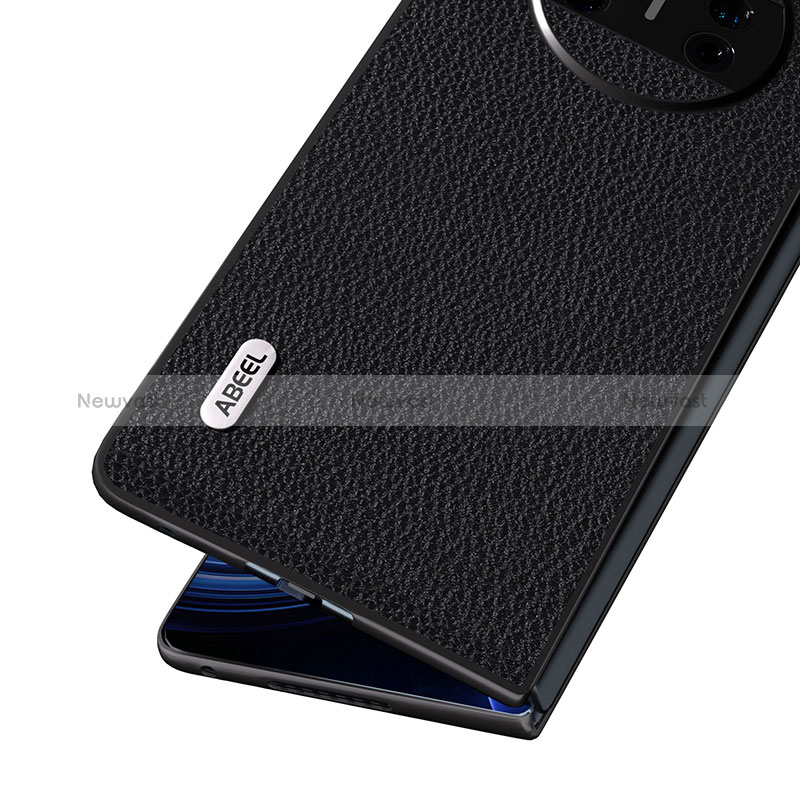 Luxury Leather Matte Finish and Plastic Back Cover Case B04H for Huawei Mate X3