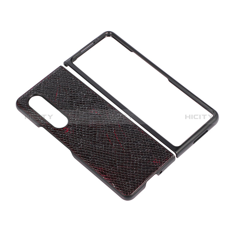 Luxury Leather Matte Finish and Plastic Back Cover Case B06 for Samsung Galaxy Z Fold4 5G