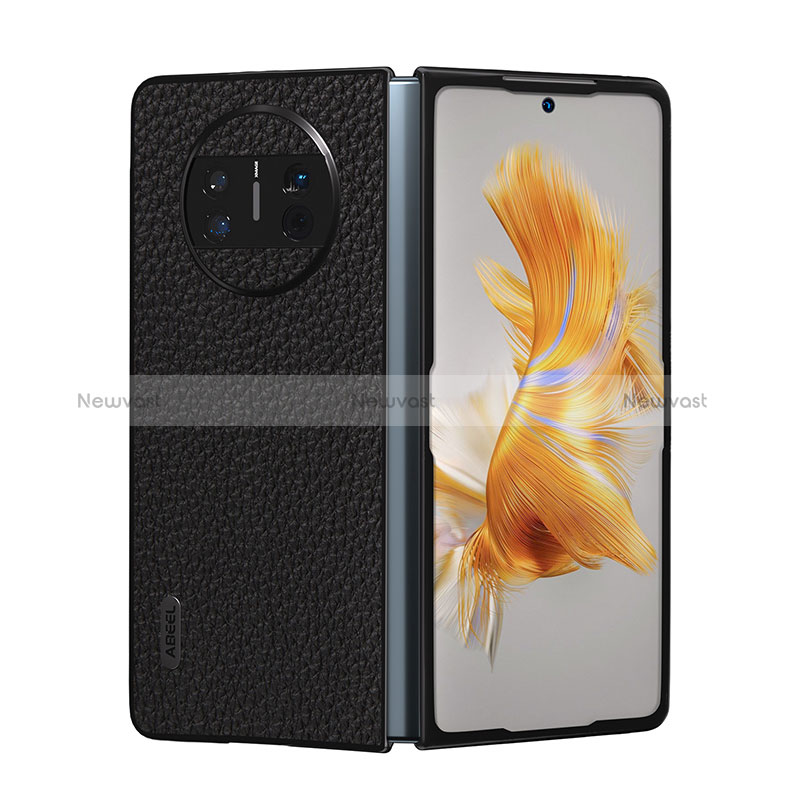 Luxury Leather Matte Finish and Plastic Back Cover Case B06H for Huawei Mate X3