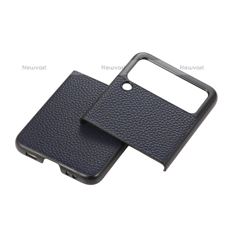 Luxury Leather Matte Finish and Plastic Back Cover Case B07 for Samsung Galaxy Z Flip3 5G