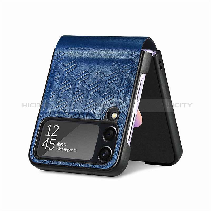 Luxury Leather Matte Finish and Plastic Back Cover Case B07 for Samsung Galaxy Z Flip4 5G