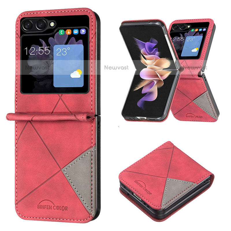 Luxury Leather Matte Finish and Plastic Back Cover Case BF3 for Samsung Galaxy Z Flip5 5G