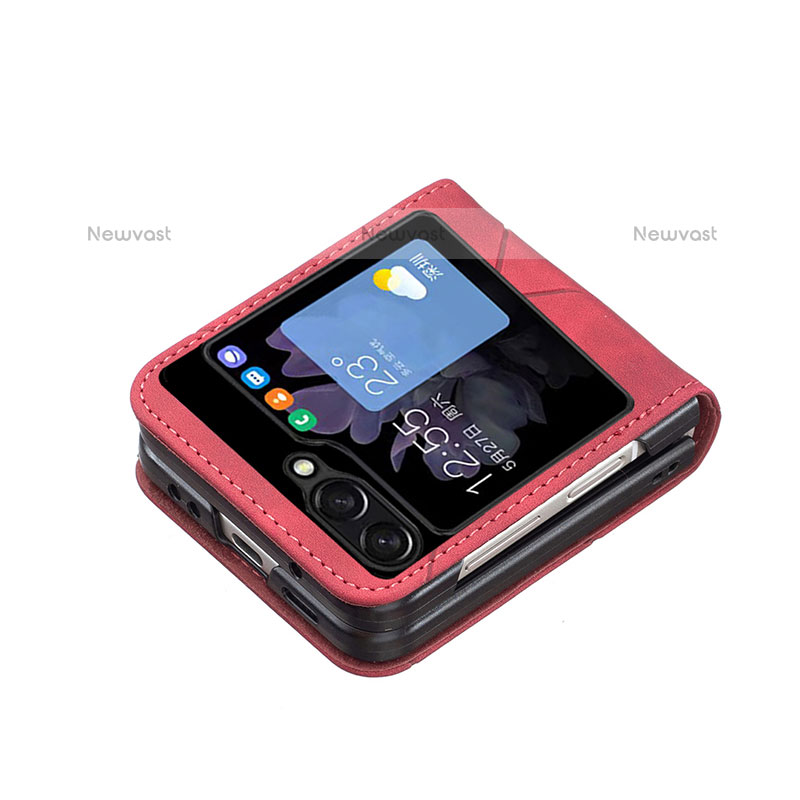 Luxury Leather Matte Finish and Plastic Back Cover Case BF4 for Samsung Galaxy Z Flip5 5G