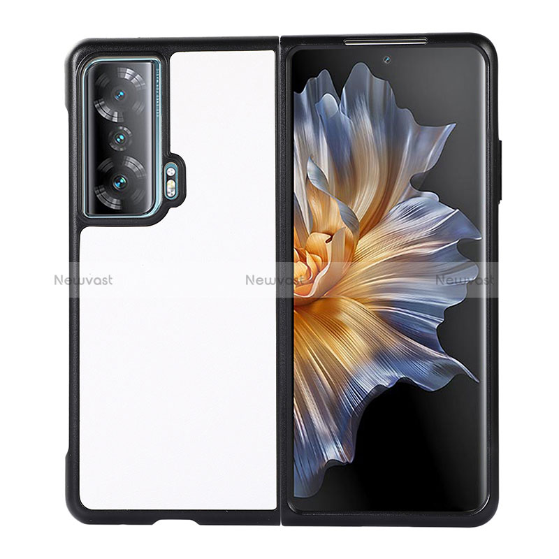 Luxury Leather Matte Finish and Plastic Back Cover Case BH1 for Huawei Honor Magic Vs 5G White