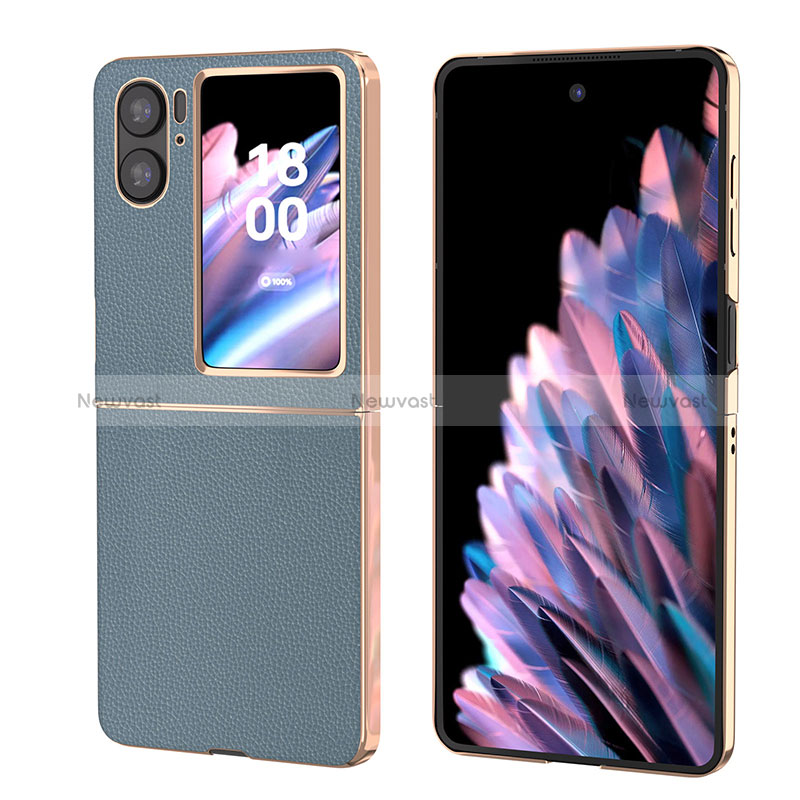 Luxury Leather Matte Finish and Plastic Back Cover Case BH1 for Oppo Find N2 Flip 5G