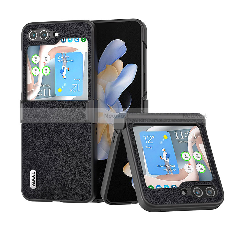 Luxury Leather Matte Finish and Plastic Back Cover Case BH1 for Samsung Galaxy Z Flip5 5G