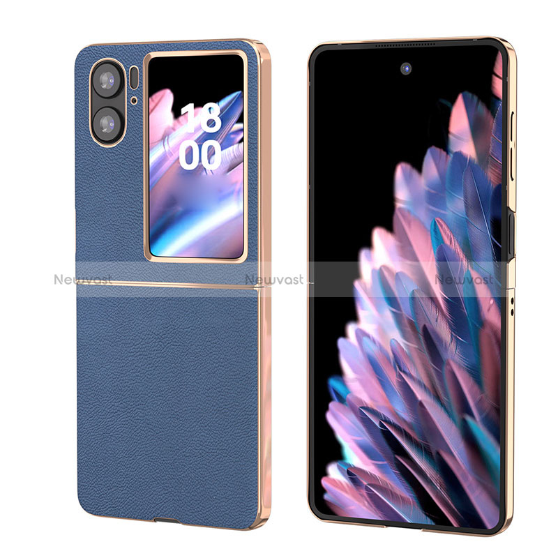 Luxury Leather Matte Finish and Plastic Back Cover Case BH13 for Oppo Find N2 Flip 5G