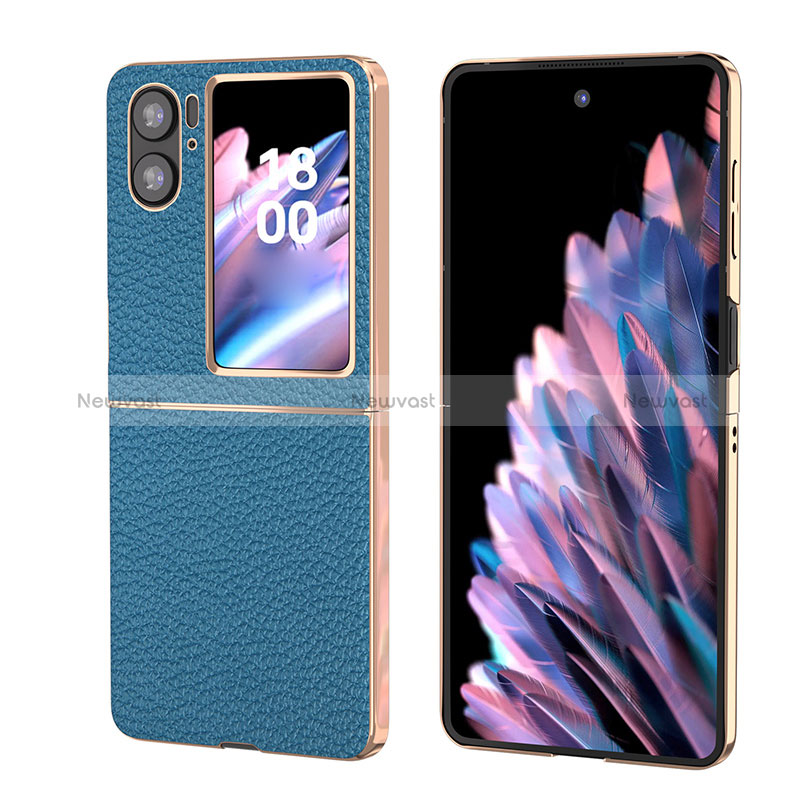 Luxury Leather Matte Finish and Plastic Back Cover Case BH14 for Oppo Find N2 Flip 5G