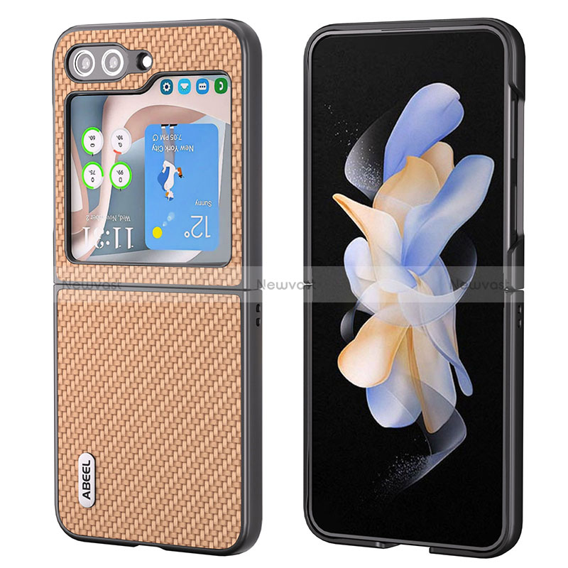 Luxury Leather Matte Finish and Plastic Back Cover Case BH3 for Samsung Galaxy Z Flip5 5G