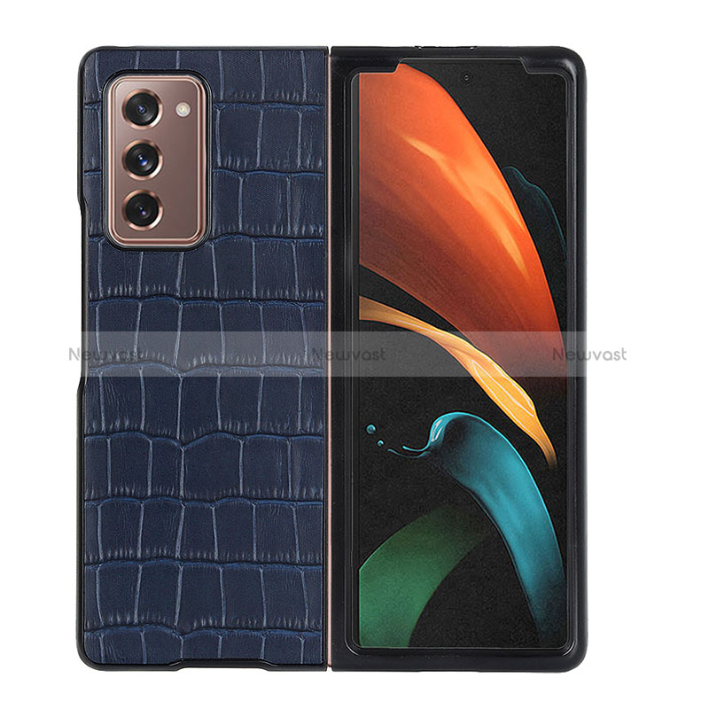 Luxury Leather Matte Finish and Plastic Back Cover Case BH3 for Samsung Galaxy Z Fold2 5G