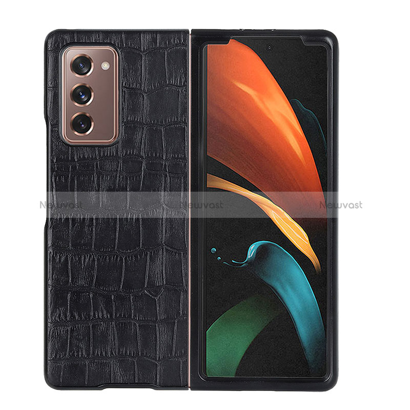 Luxury Leather Matte Finish and Plastic Back Cover Case BH3 for Samsung Galaxy Z Fold2 5G