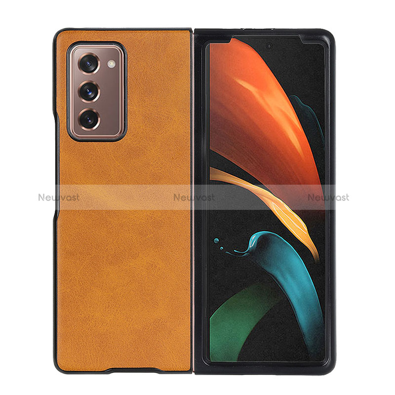 Luxury Leather Matte Finish and Plastic Back Cover Case BH4 for Samsung Galaxy Z Fold2 5G