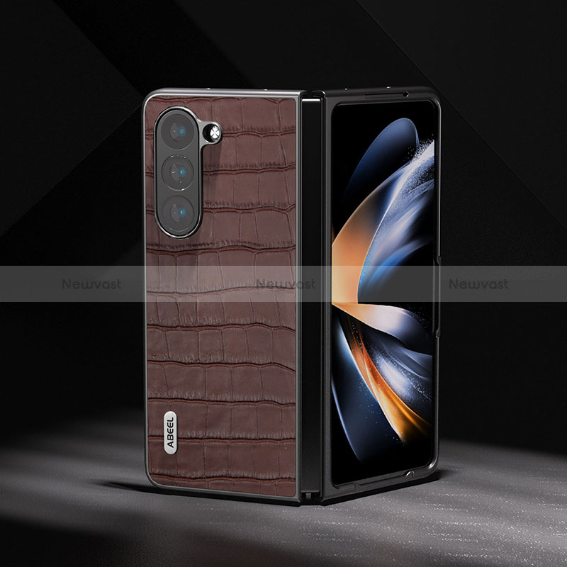 Luxury Leather Matte Finish and Plastic Back Cover Case BH4 for Samsung Galaxy Z Fold5 5G