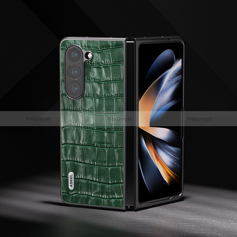 Luxury Leather Matte Finish and Plastic Back Cover Case BH4 for Samsung Galaxy Z Fold5 5G