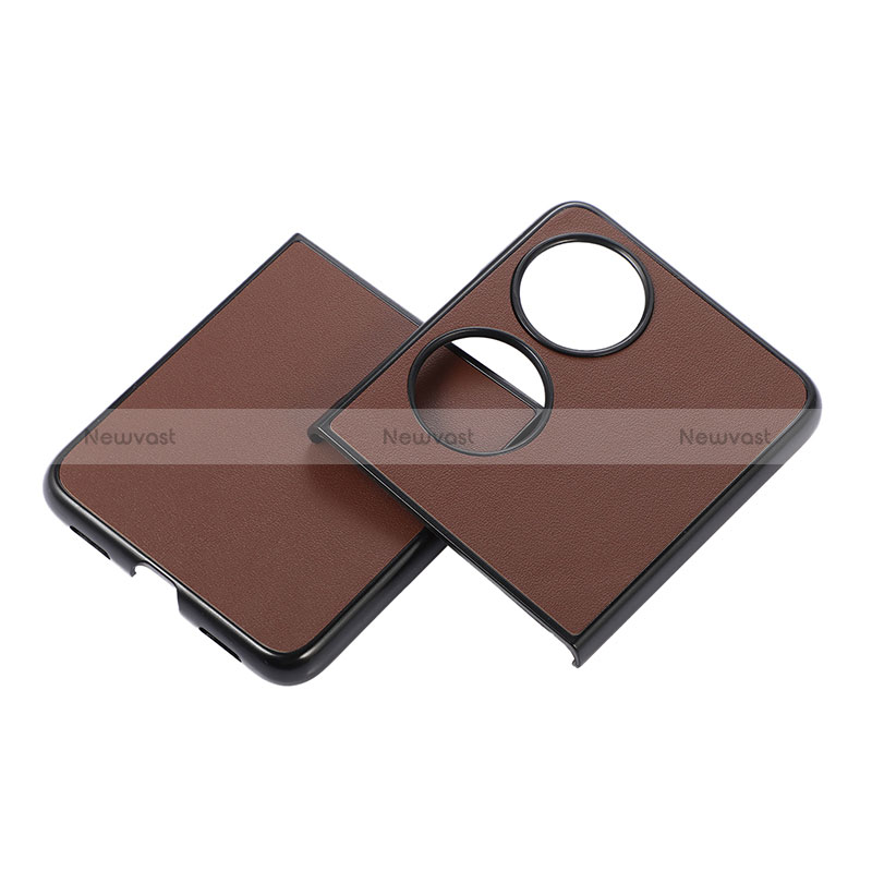 Luxury Leather Matte Finish and Plastic Back Cover Case BH5 for Huawei P50 Pocket