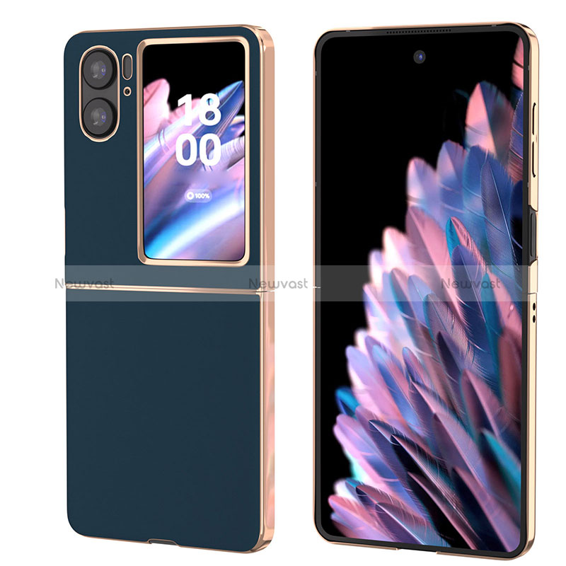 Luxury Leather Matte Finish and Plastic Back Cover Case BH5 for Oppo Find N2 Flip 5G