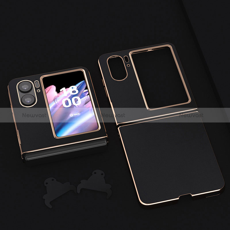 Luxury Leather Matte Finish and Plastic Back Cover Case BH5 for Oppo Find N2 Flip 5G