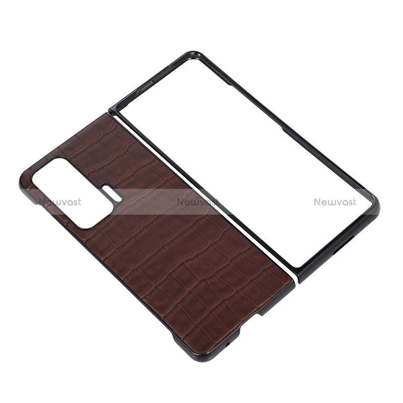 Luxury Leather Matte Finish and Plastic Back Cover Case BH6 for Huawei Honor Magic V 5G