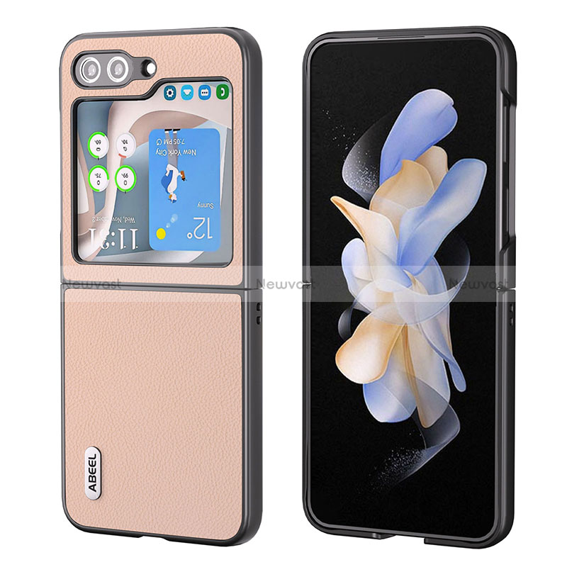 Luxury Leather Matte Finish and Plastic Back Cover Case BH7 for Samsung Galaxy Z Flip5 5G