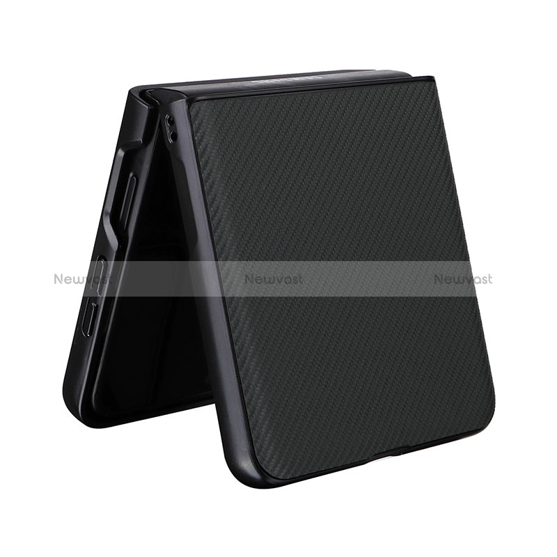 Luxury Leather Matte Finish and Plastic Back Cover Case BY1 for Oppo Find N3 Flip 5G