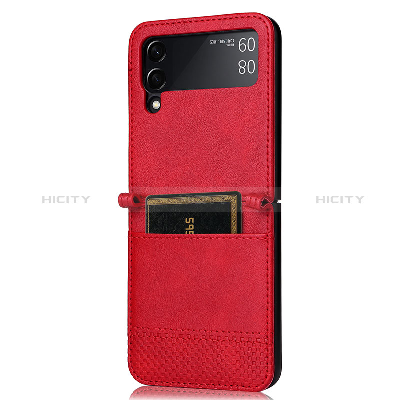 Luxury Leather Matte Finish and Plastic Back Cover Case BY2 for Samsung Galaxy Z Flip4 5G