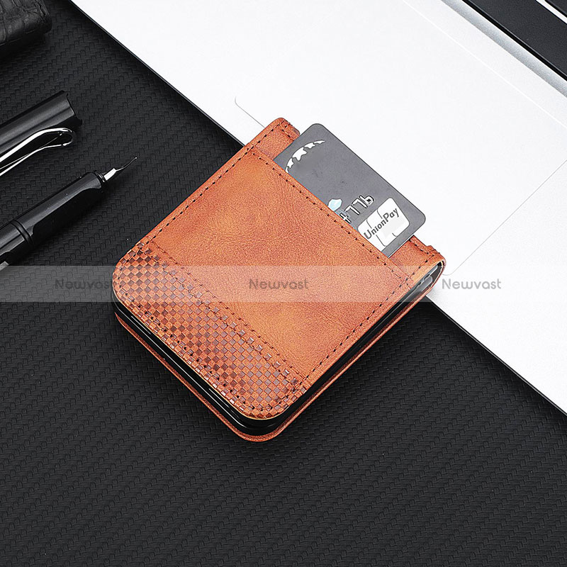 Luxury Leather Matte Finish and Plastic Back Cover Case BY4 for Huawei P50 Pocket