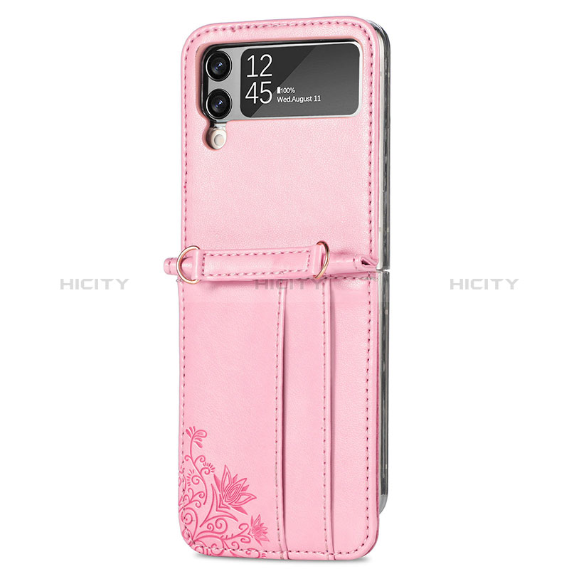 Luxury Leather Matte Finish and Plastic Back Cover Case C01 for Samsung Galaxy Z Flip4 5G