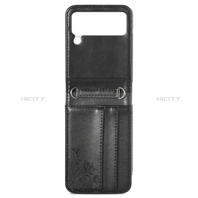 Luxury Leather Matte Finish and Plastic Back Cover Case C01 for Samsung Galaxy Z Flip4 5G