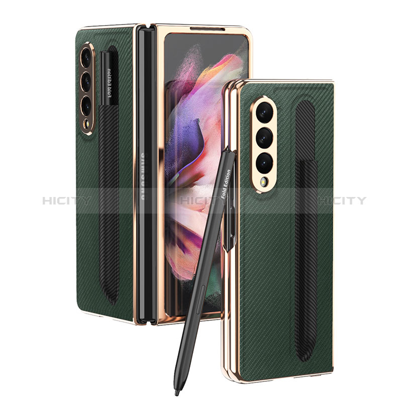 Luxury Leather Matte Finish and Plastic Back Cover Case C04 for Samsung Galaxy Z Fold4 5G