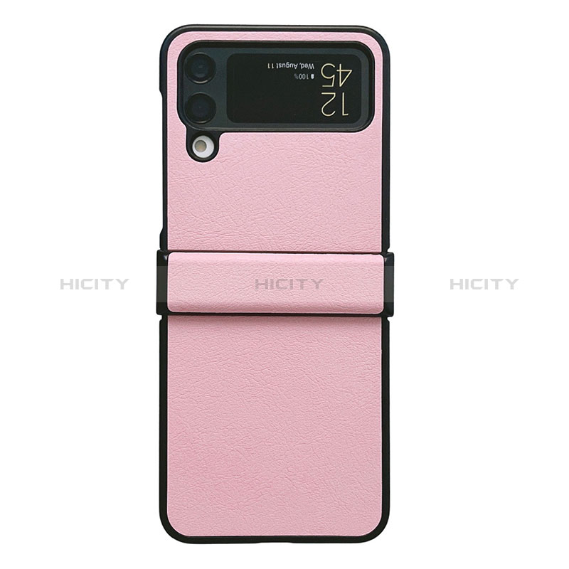 Luxury Leather Matte Finish and Plastic Back Cover Case C08 for Samsung Galaxy Z Flip4 5G