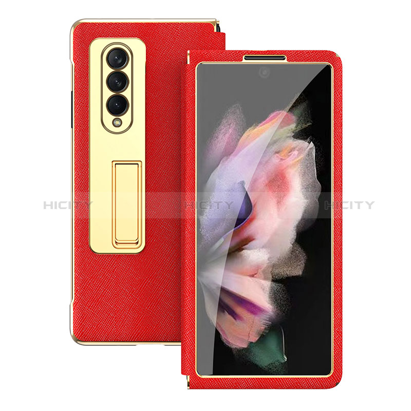 Luxury Leather Matte Finish and Plastic Back Cover Case C08 for Samsung Galaxy Z Fold4 5G